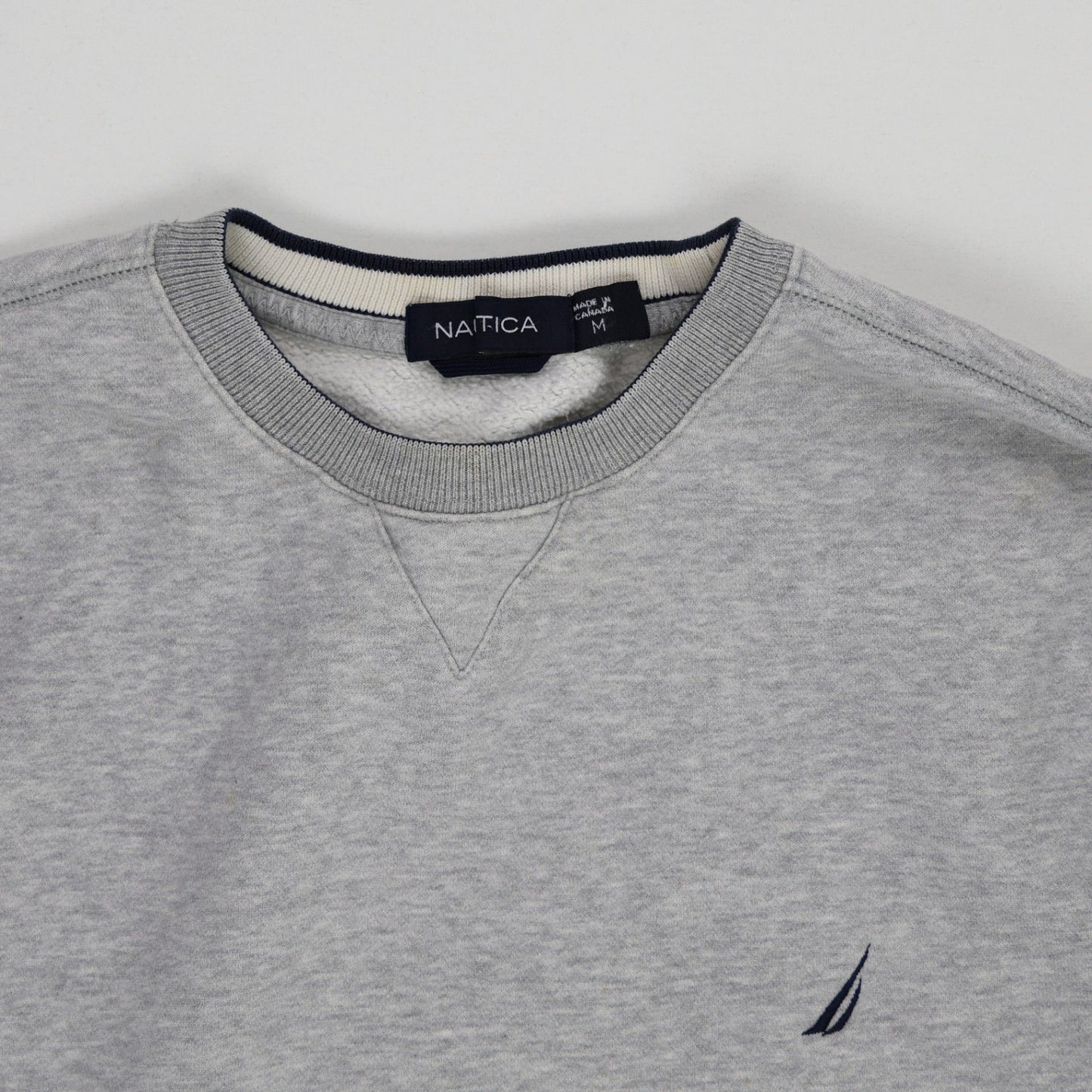 Nautica Crew Neck Sweatshirt Grey Medium Cotton Blend Men's Clothing