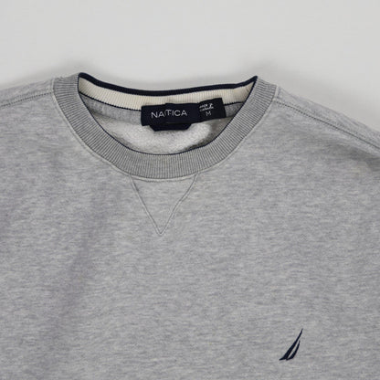 Nautica Crew Neck Sweatshirt Grey Medium Cotton Blend Men's Clothing