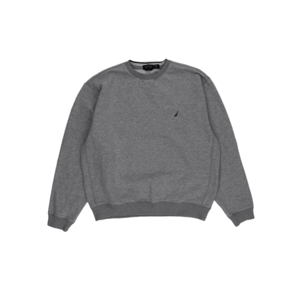 Nautica Crew Neck Sweatshirt Grey Medium Cotton Blend Men's Clothing