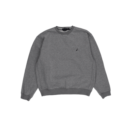 Nautica Crew Neck Sweatshirt Grey Medium Cotton Blend Men's Clothing