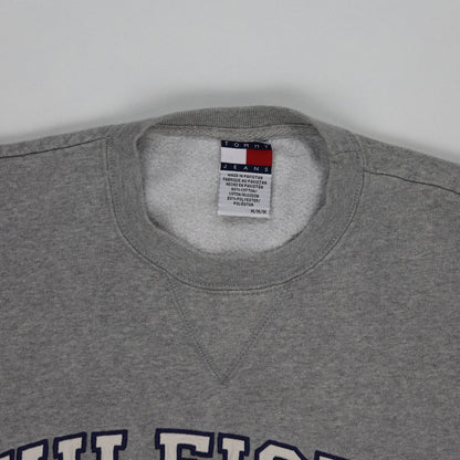 Tommy Hilfiger Vintage Grey Crew Neck Sweatshirt Men Size M 80 Cotton 20 Polyester