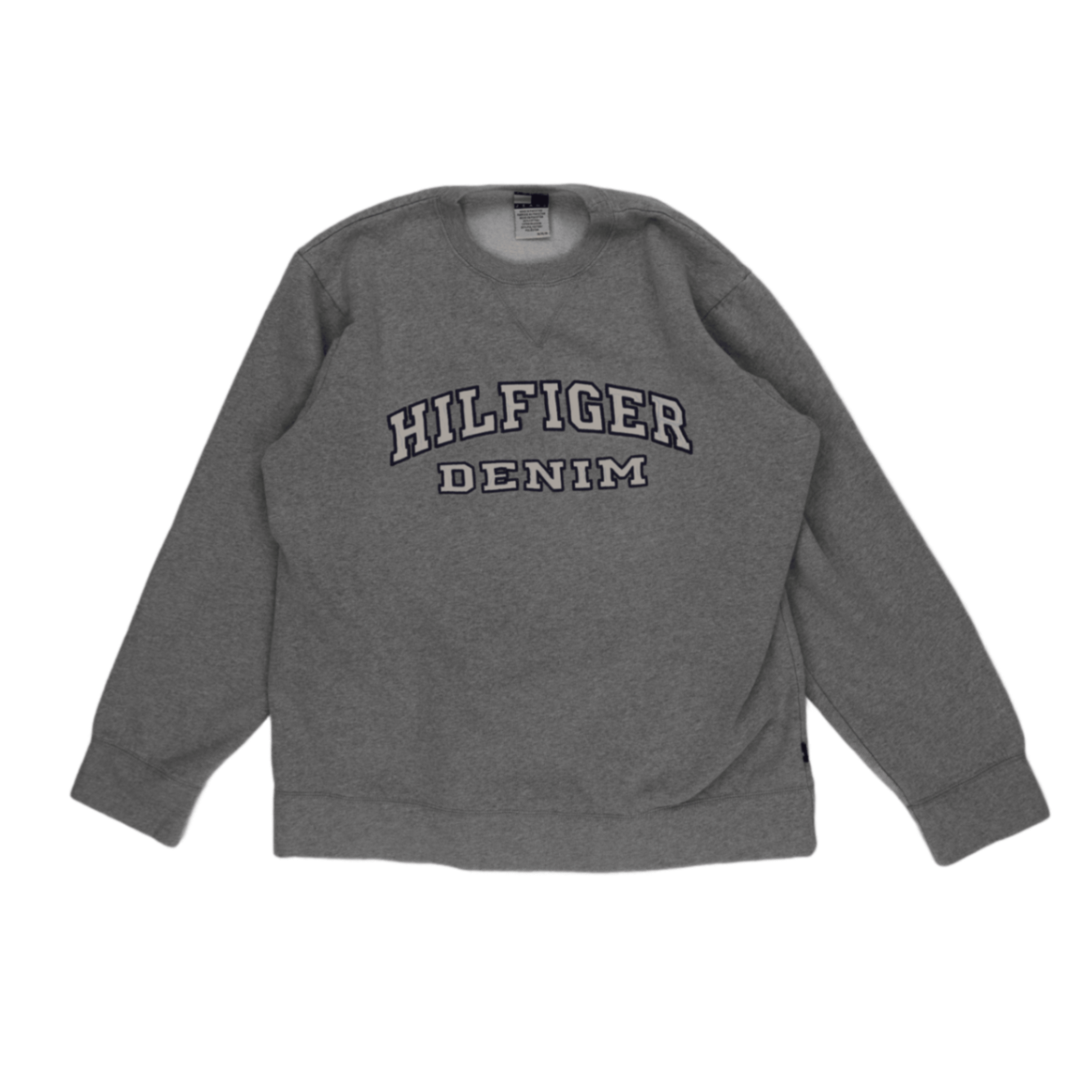 Tommy Hilfiger Vintage Grey Crew Neck Sweatshirt Men Size M 80 Cotton 20 Polyester