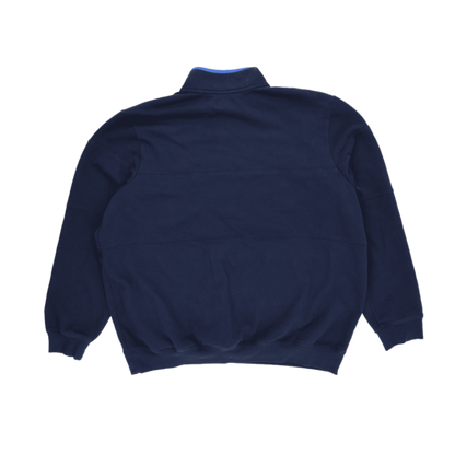L.L. Bean Pullover Fleece Sweatshirt Navy Blue 2XLT Tall 60% Cotton 40% Polyester Stand Collar