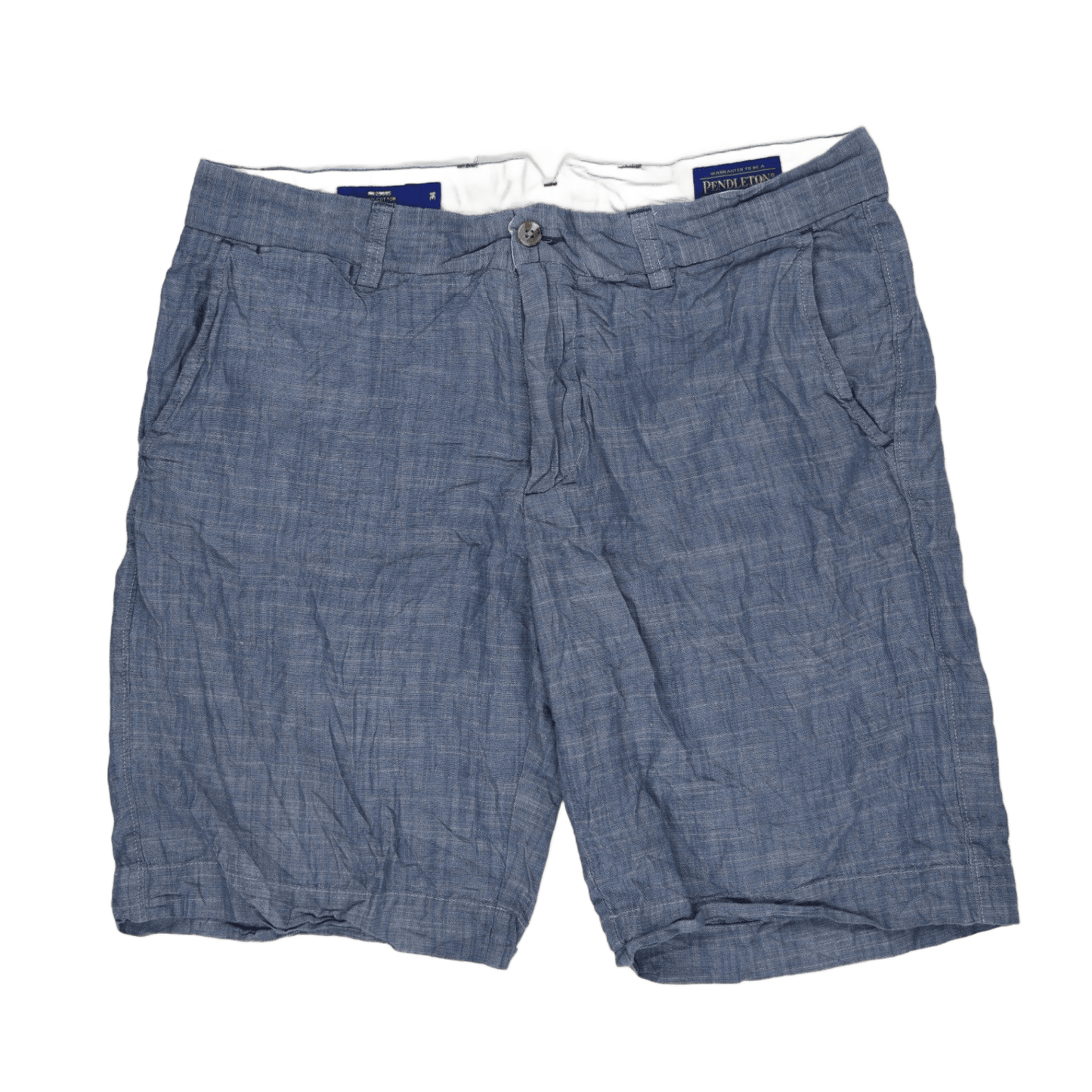 Pendleton Blue Cotton Chambray Shorts 34 Inch Waist 11 Inch Inseam Casual Style