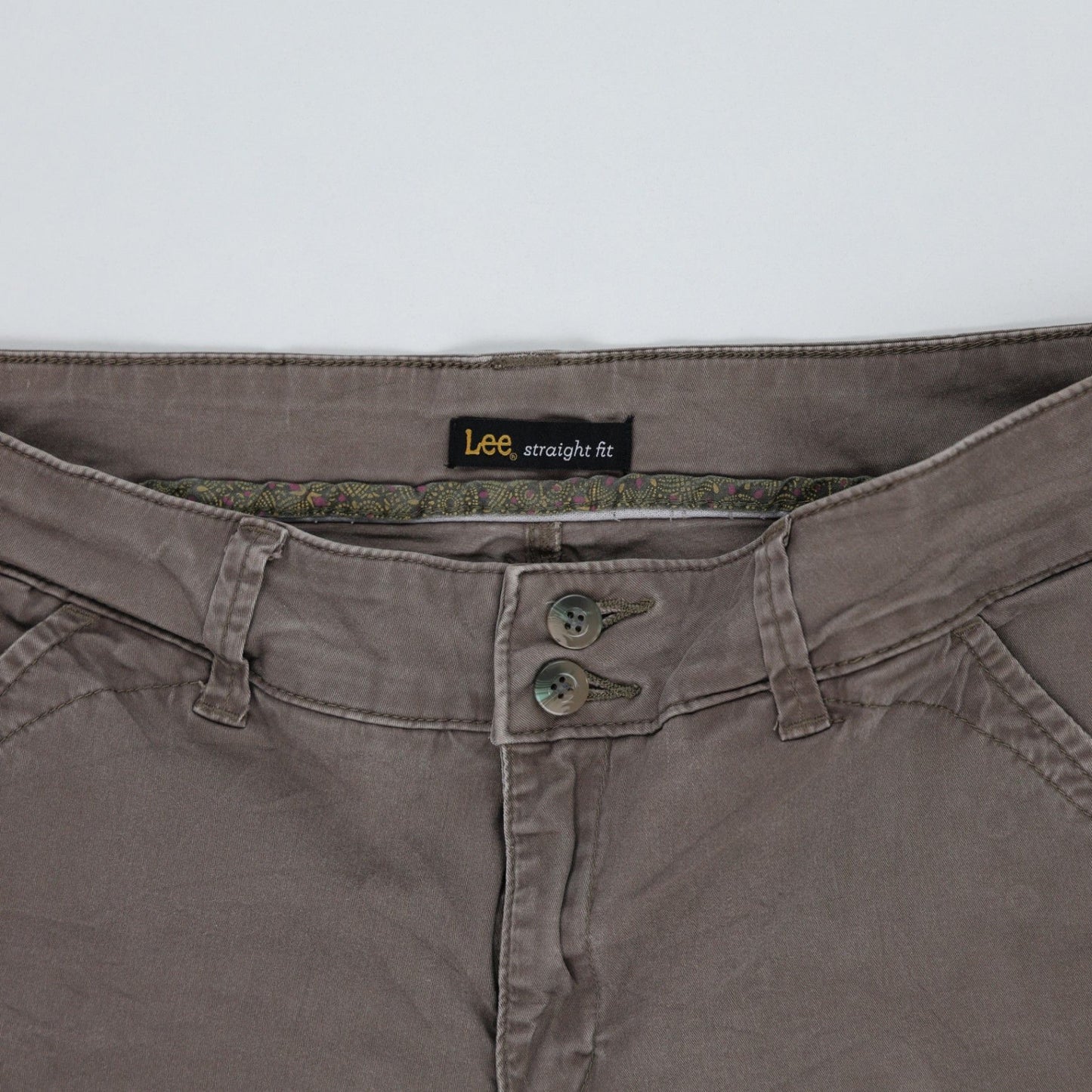 Lee Men's Chino Shorts Taupe Size 36 Cotton 11 Inch Inseam