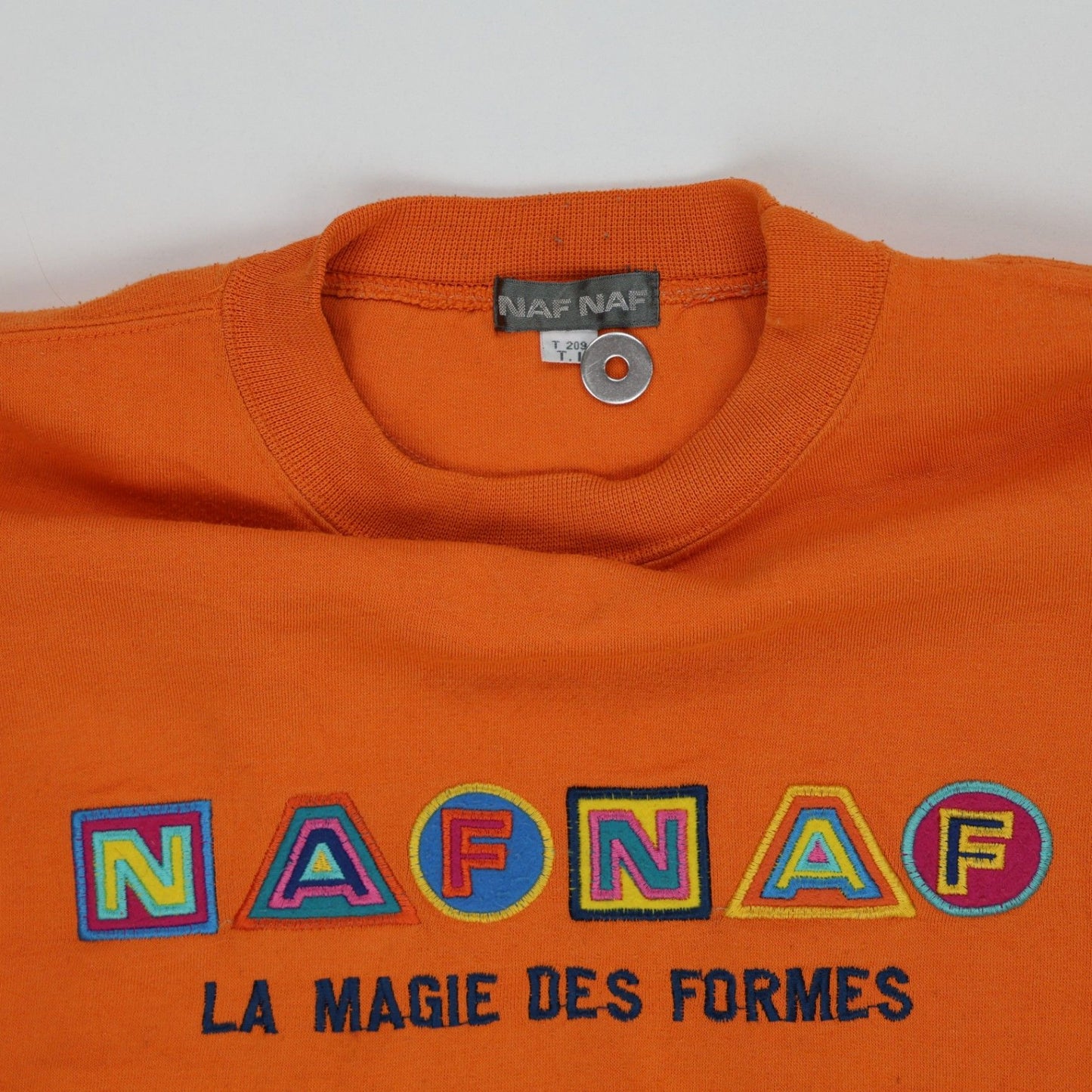 NAF NAF Vintage Orange Crew Neck Sweatshirt Large Cotton Blend Casual