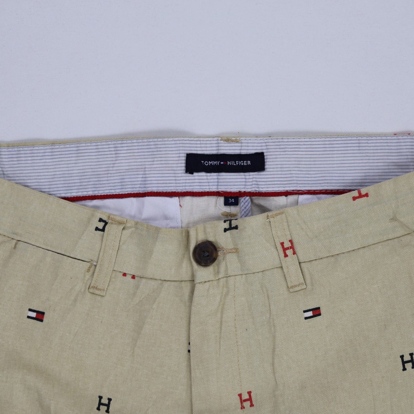 Tommy Hilfiger Chino Shorts Beige Size 34 Cotton Blend Men's 24 cm Inseam