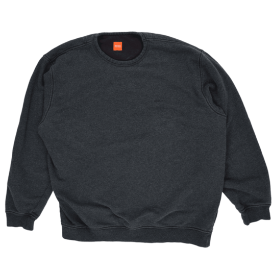 BOSS Hugo Boss Charcoal Grey Crew Neck Sweatshirt XL Cotton Blend