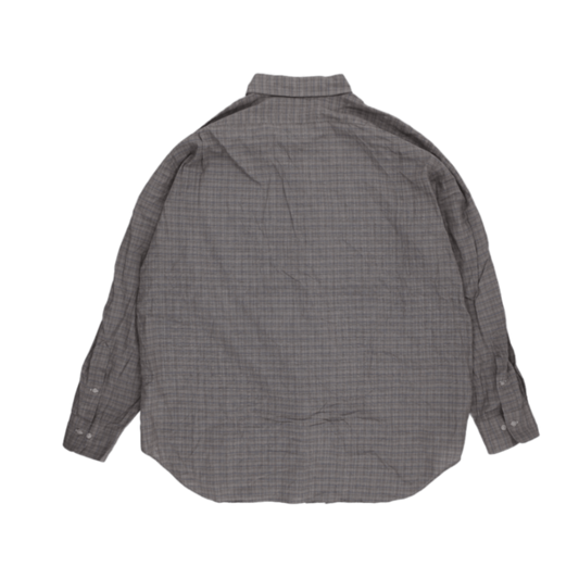 Polo Ralph Lauren Checked Shirt Grey 100 Percent Cotton Size 18.5 XXL Long Sleeve Collared