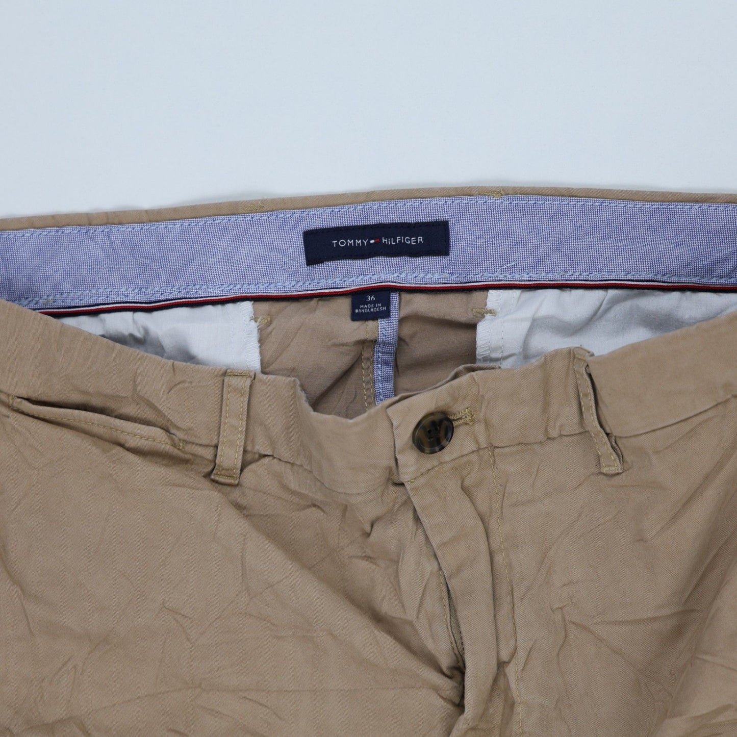Tommy Hilfiger Men's Beige Cotton Chino Shorts Size 36