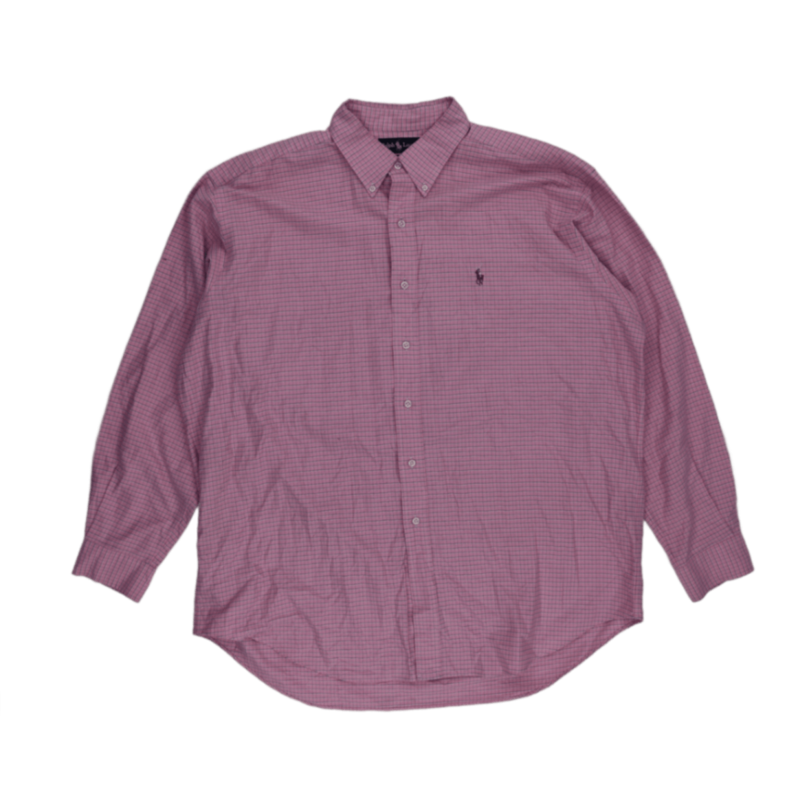 Ralph Lauren Blake Pink Checkered Button-down Collar Casual Shirt XL 100% Cotton