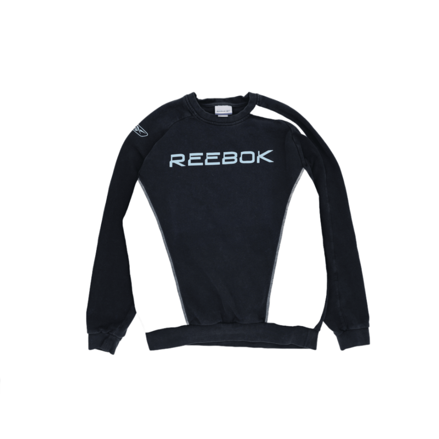 Reebok Vintage Navy Blue Crew Neck Sweatshirt Large Cotton Blend Pullover