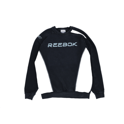 Reebok Vintage Navy Blue Crew Neck Sweatshirt Large Cotton Blend Pullover