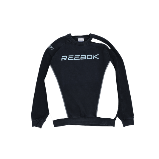 Reebok Vintage Navy Blue Crew Neck Sweatshirt Large Cotton Blend Pullover