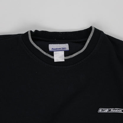 Reebok Vintage Black Crewneck Sweatshirt Men's Size L Cotton Blend