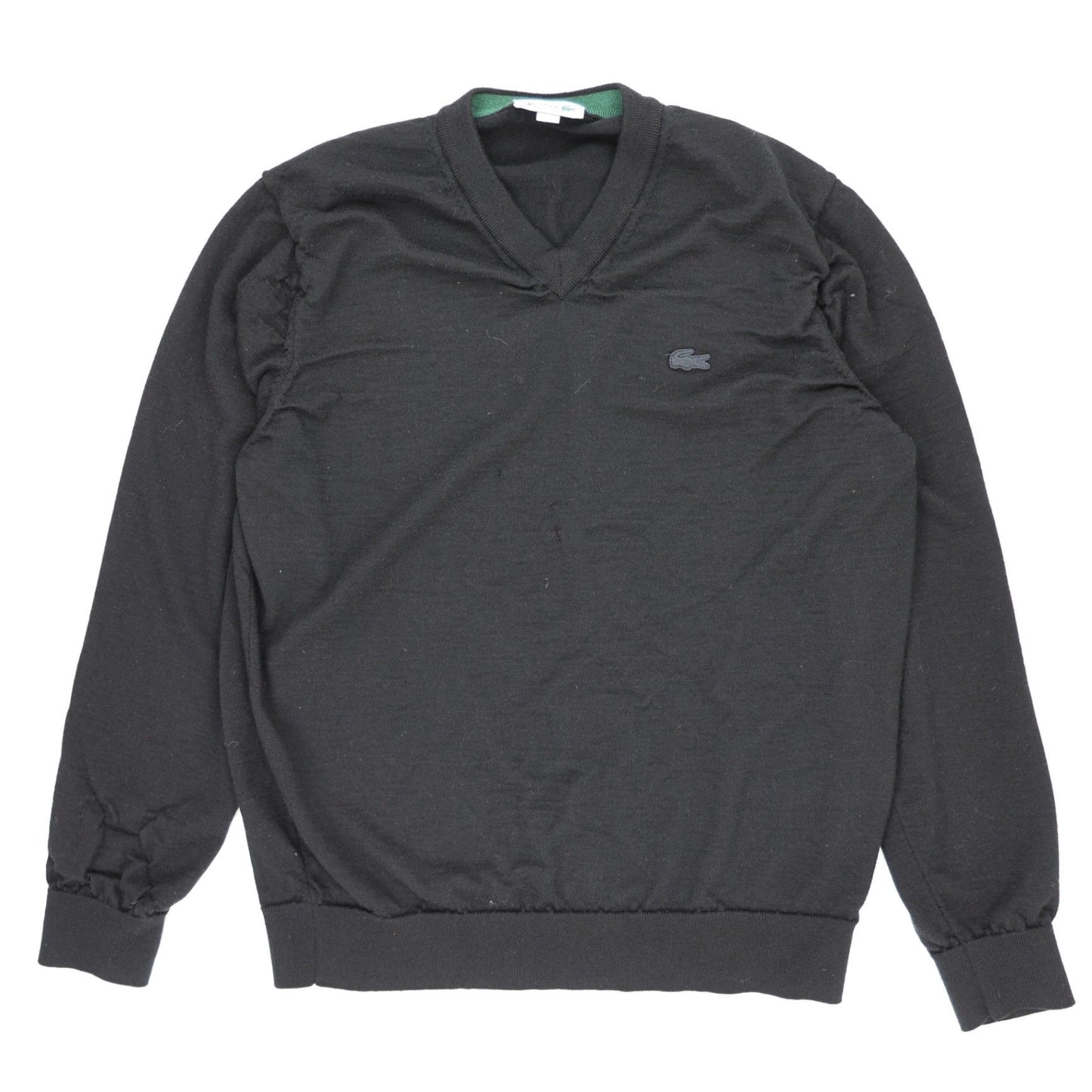 Lacoste Black V Neck Jumper Knit Fabric Men's XL