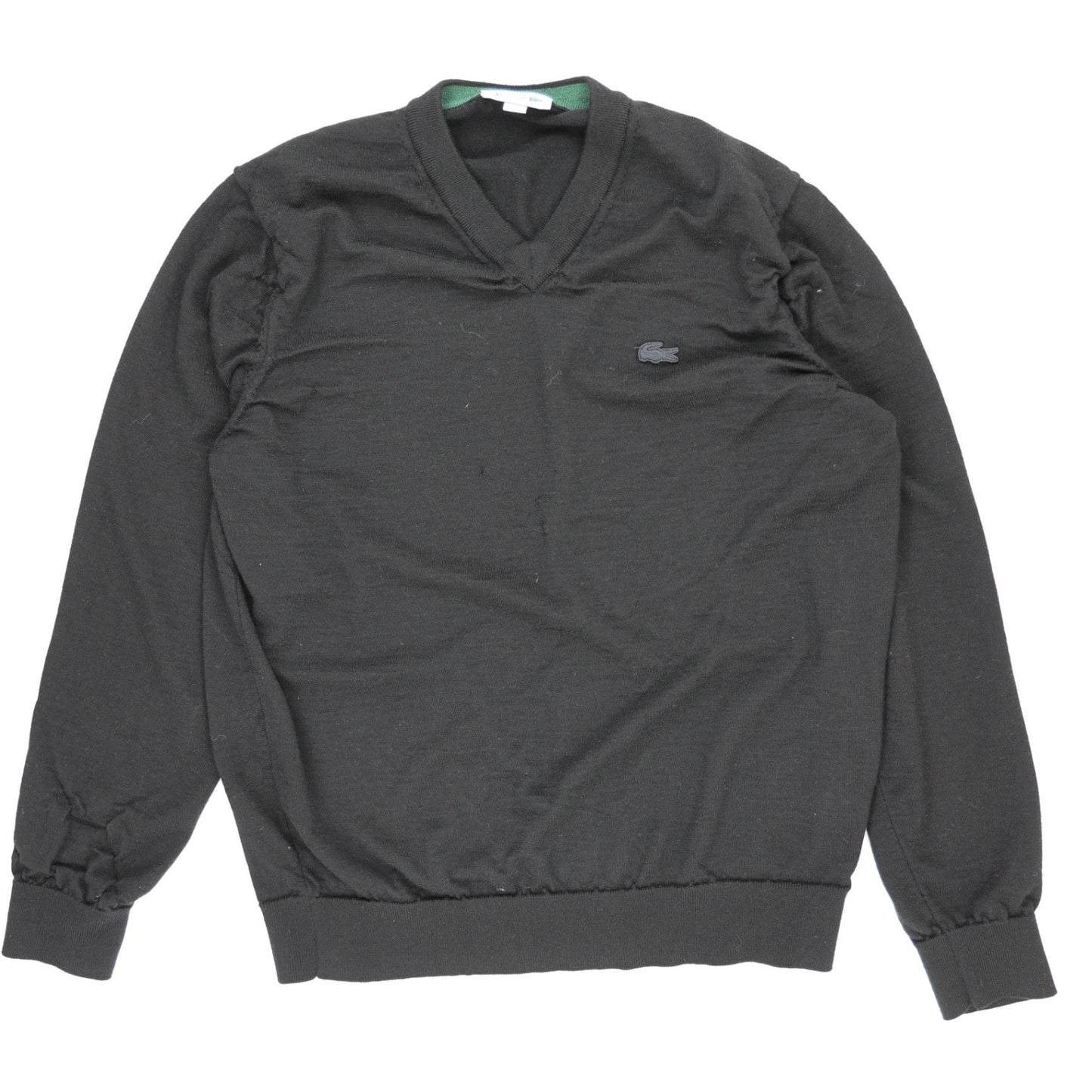 Lacoste Black V Neck Jumper Knit Fabric Men's XL