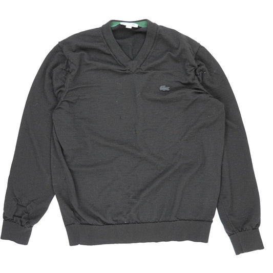 Lacoste Black V Neck Jumper Knit Fabric Men's XL