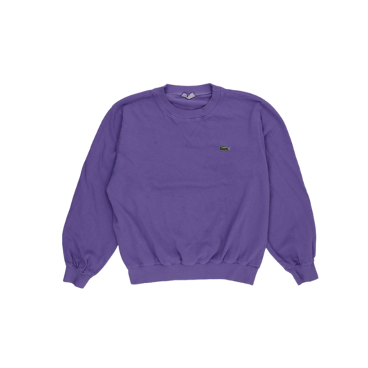 Lacoste Vintage Purple Crewneck Sweatshirt Unisex Medium Cotton