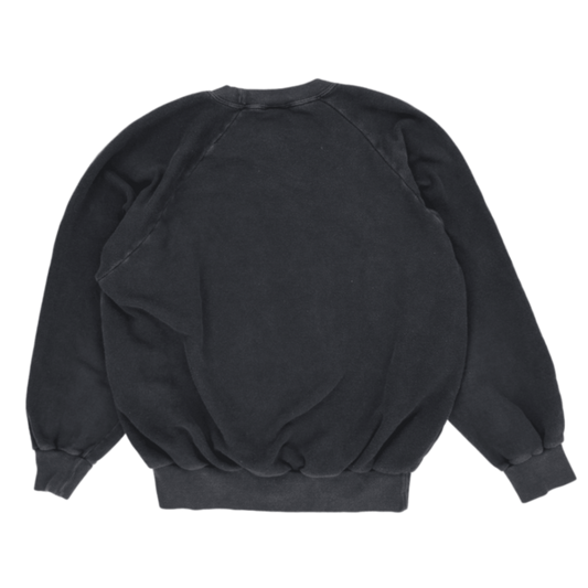 Benetton Vintage Black Crew Neck Sweatshirt Large Cotton Blend