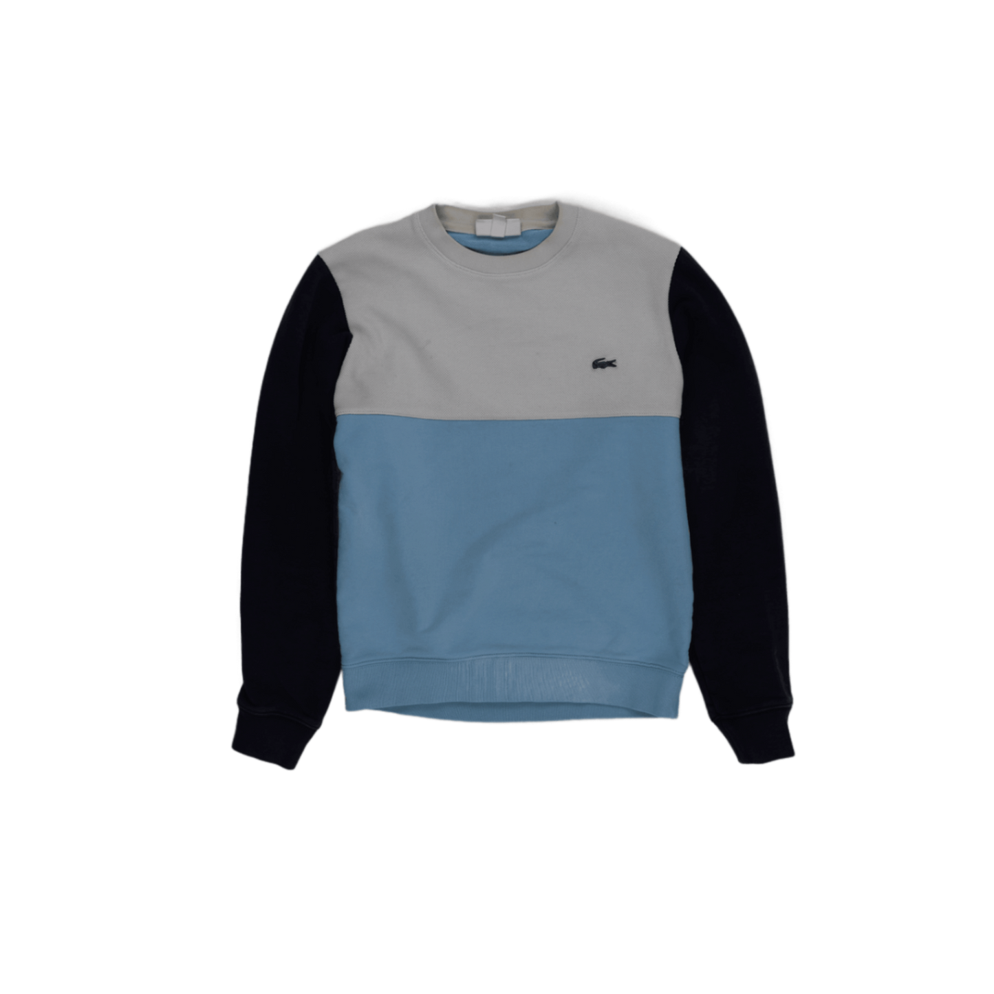 Lacoste Colour Block Blue White Cotton Sweatshirt XS