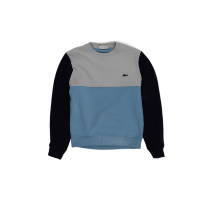Lacoste Colour Block Blue White Cotton Sweatshirt XS