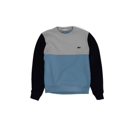Lacoste Colour Block Blue White Cotton Sweatshirt XS