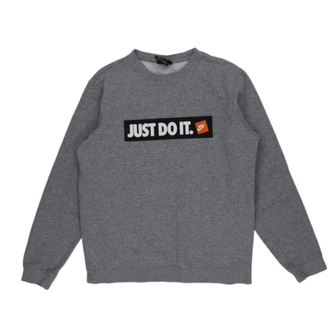 Nike Just Do It Grey Crew Neck Sweatshirt Men's Medium Cotton Blend