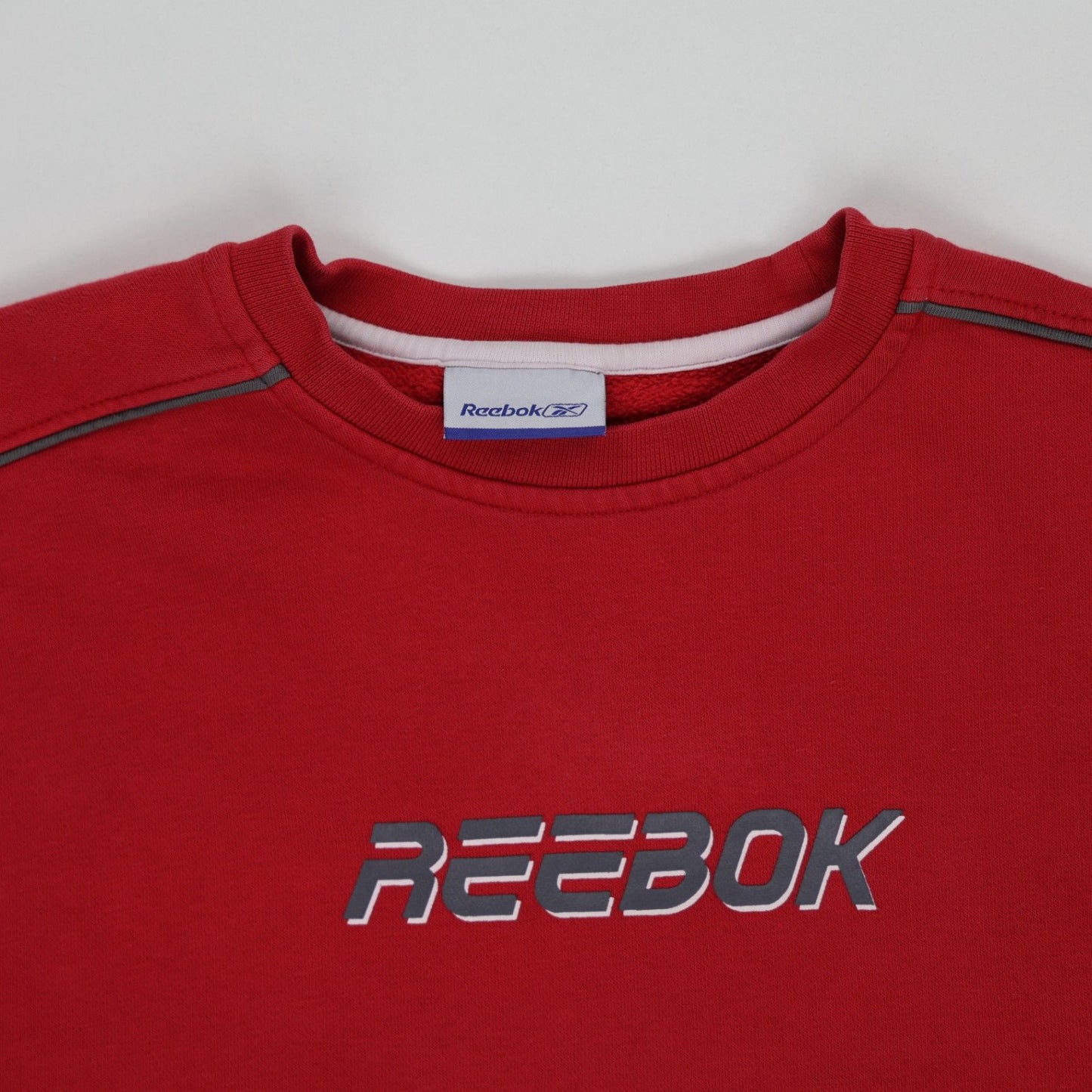 Reebok Red Crew Neck Pullover Sweatshirt Men Large Cotton Blend