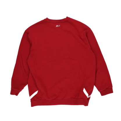 Reebok Red Crew Neck Pullover Sweatshirt Men Large Cotton Blend