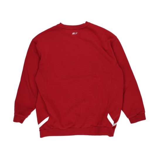 Reebok Red Crew Neck Pullover Sweatshirt Men Large Cotton Blend