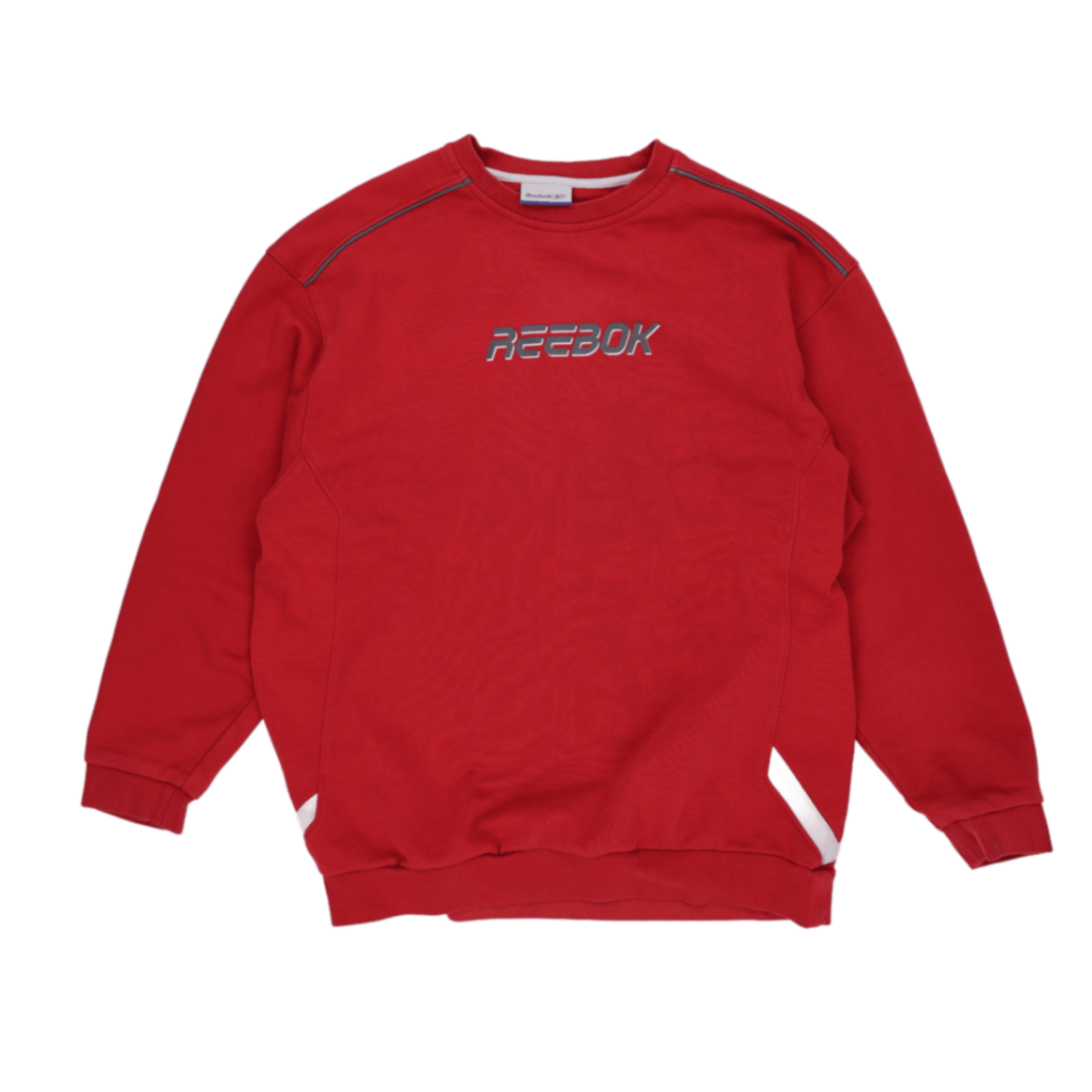 Reebok Red Crew Neck Pullover Sweatshirt Men Large Cotton Blend