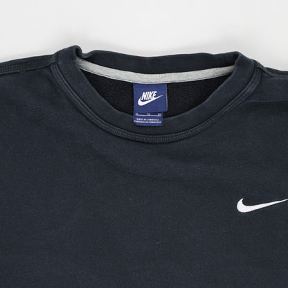 Nike Black Crew Neck Pullover Sweatshirt Large Cotton Blend