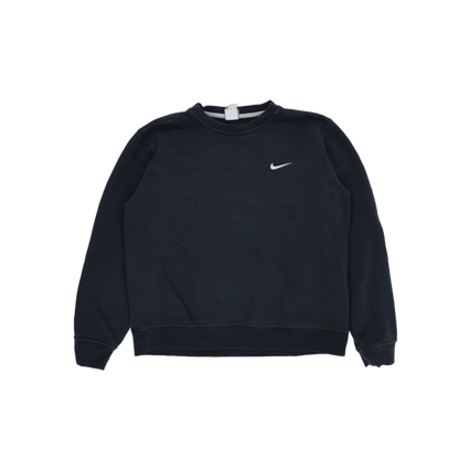 Nike Black Crew Neck Pullover Sweatshirt Large Cotton Blend