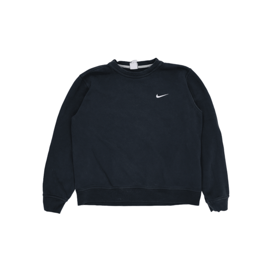 Nike Black Crew Neck Pullover Sweatshirt Large Cotton Blend