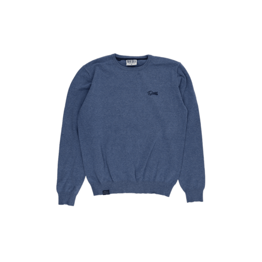Diesel Blue Crew Neck Knit Jumper for Men Size Medium Cotton Blend