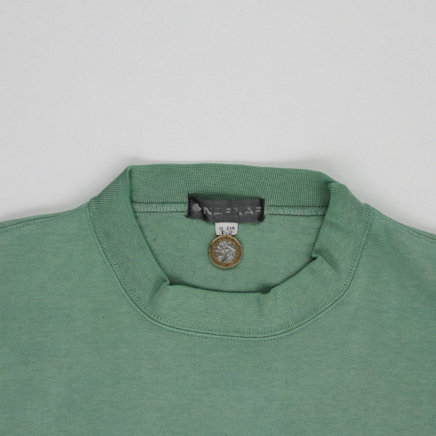 Naf Naf Vintage Green Crew Neck Sweatshirt Large Cotton Blend Casual Mens Clothing