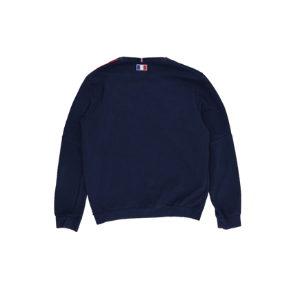 Le Coq Sportif France Rugby Navy Pullover Sweatshirt Men's Medium Cotton