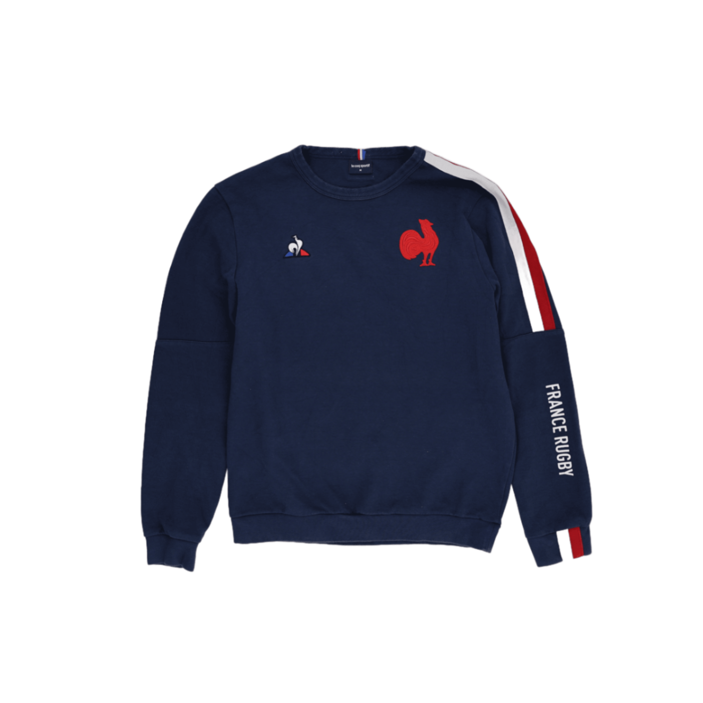Le Coq Sportif France Rugby Navy Pullover Sweatshirt Men's Medium Cotton