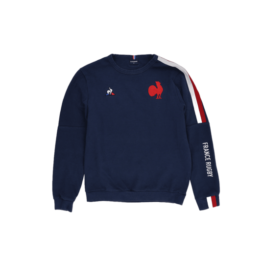 Le Coq Sportif France Rugby Navy Pullover Sweatshirt Men's Medium Cotton