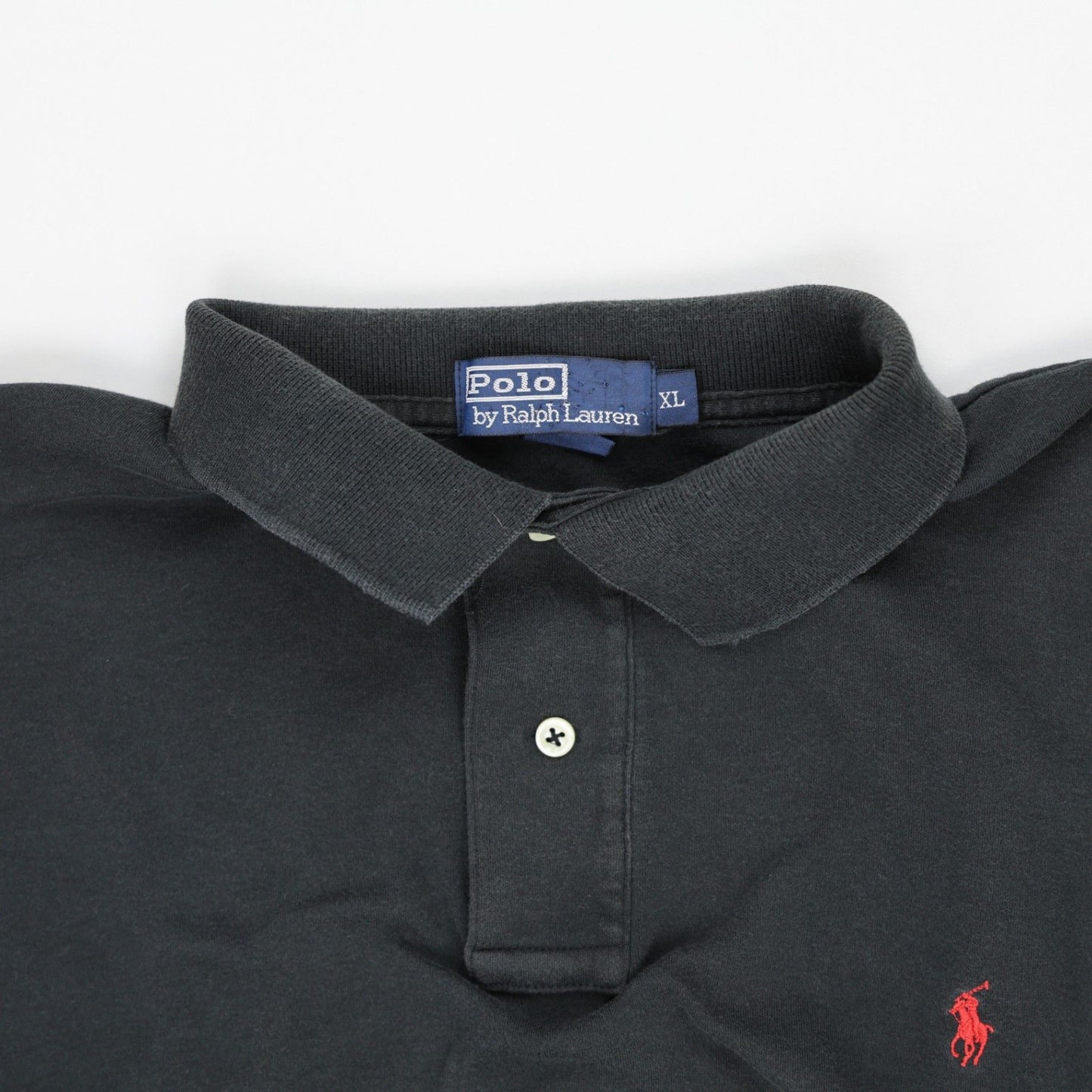 Polo Ralph Lauren Black Cotton Classic Polo Shirt XL Vintage