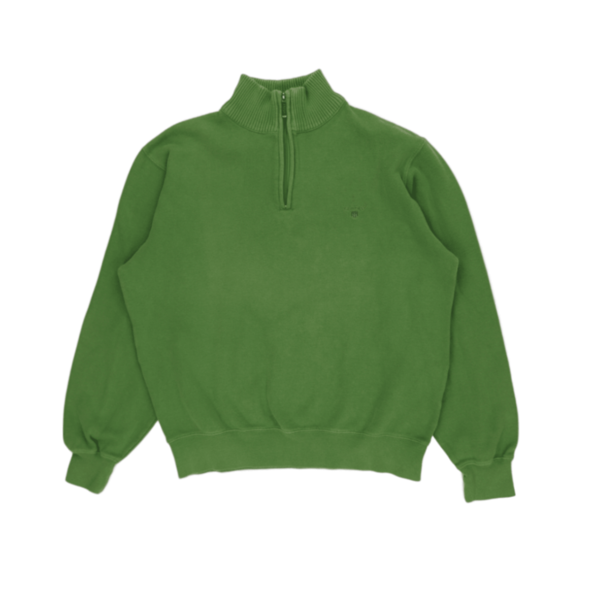 GANT Green 1/4 Zip Sweatshirt for Men Size M Cotton High Neck