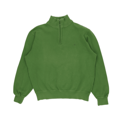 GANT Green 1/4 Zip Sweatshirt for Men Size M Cotton High Neck