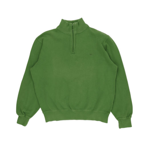 GANT Green 1/4 Zip Sweatshirt for Men Size M Cotton High Neck