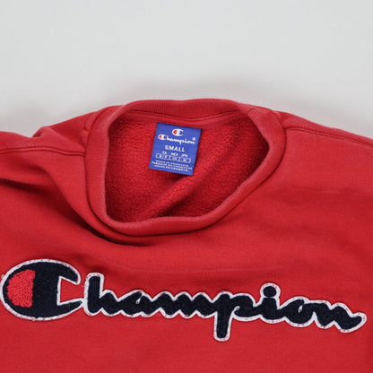 Champion Red Crew Neck Sweatshirt Men's Small Cotton Blend
