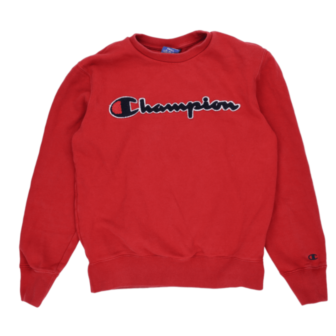 Champion Red Crew Neck Sweatshirt Men's Small Cotton Blend