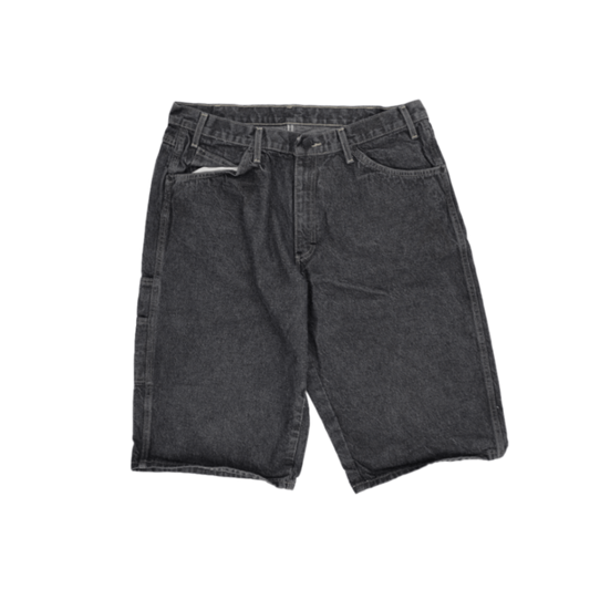 Dickies Vintage Black Denim Carpenter Shorts Size 36 Inseam 29 Cotton for Men