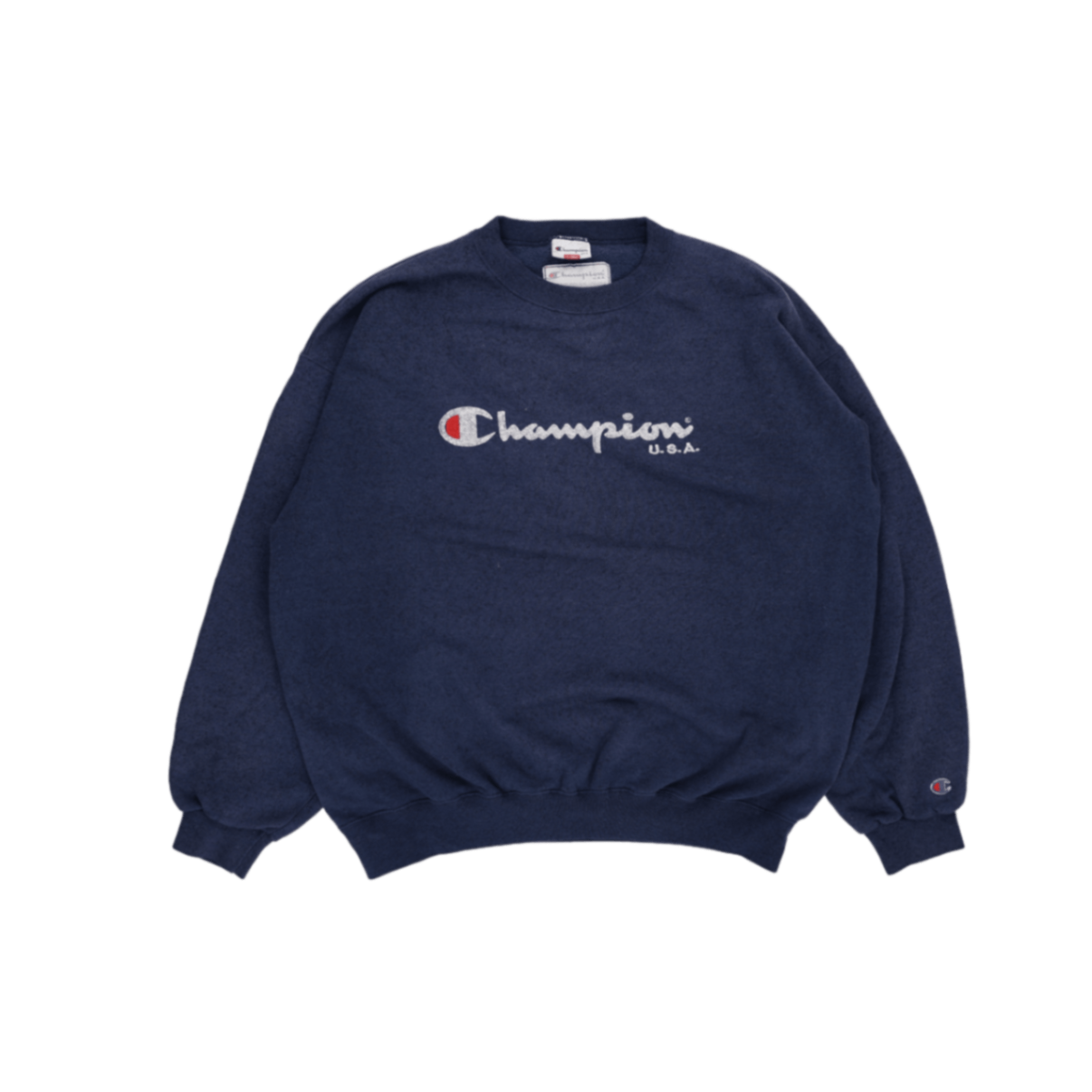 Champion Vintage Navy Sweatshirt Pullover Crewneck Cotton Blend XL