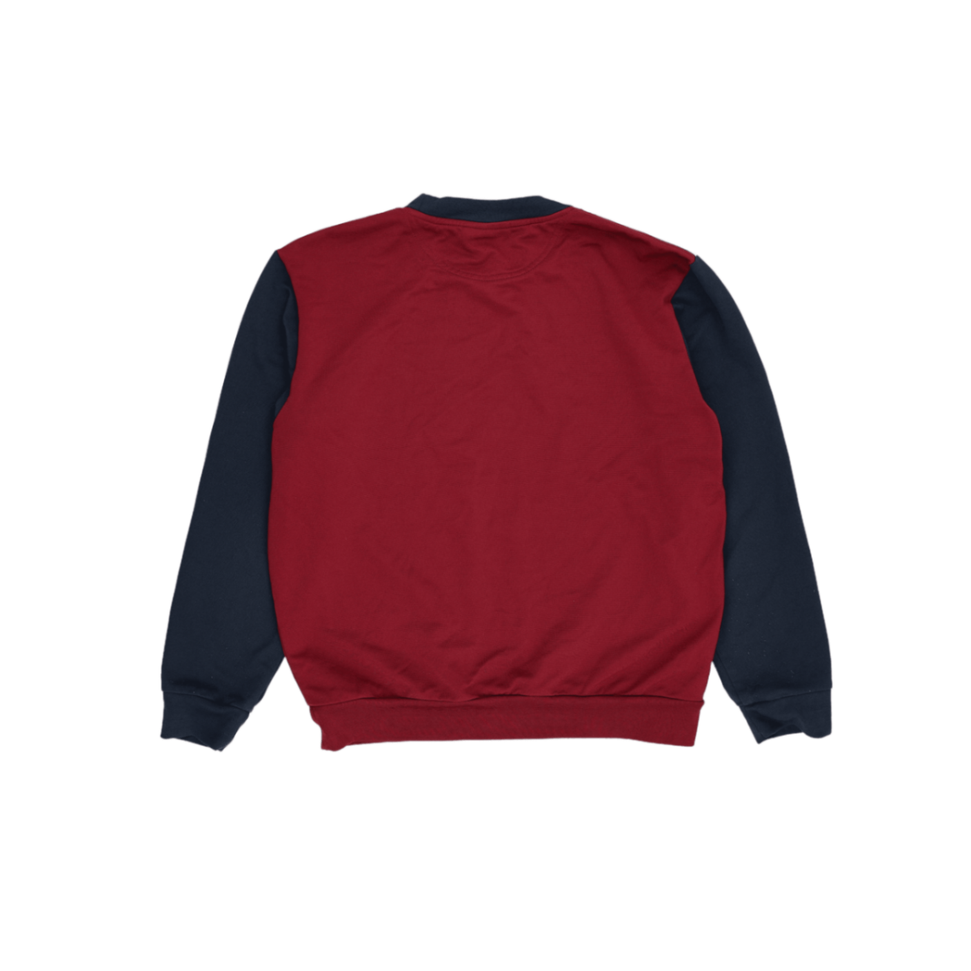 Sergio Tacchini Burgundy Navy Retro Logo Sweatshirt Men Medium Cotton Blend Crew Neck Vintage Sportswear