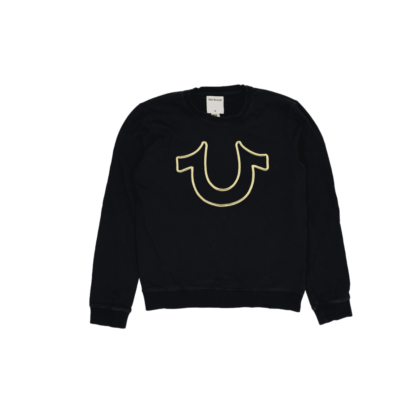 True Religion Black Crewneck Sweatshirt XL Cotton Men's Activewear